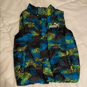 Kids Puma Blue and Green Camo Vest